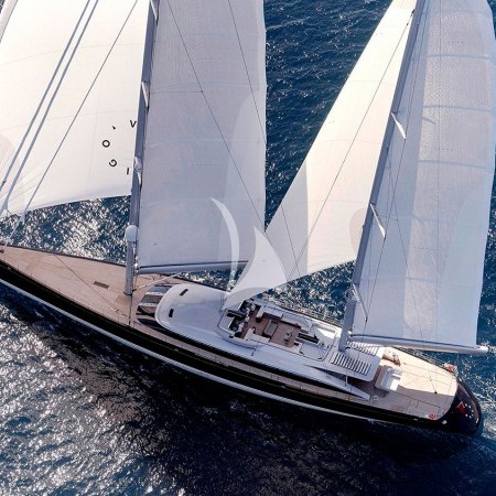 aerial photo of Vertigo sailing yacht