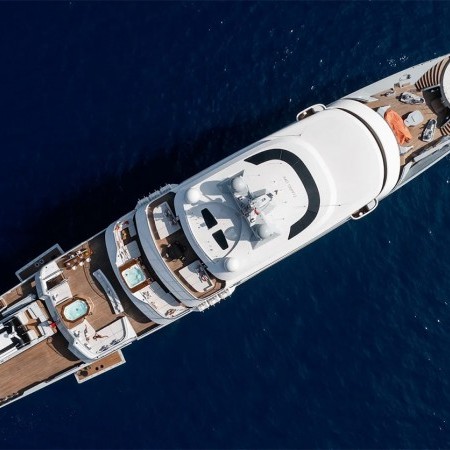 aerial photo of Victorious superyacht