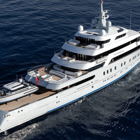 aerial photo of Victorious superyacht