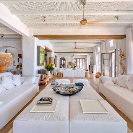 living room of Villa Titania in Mykonos