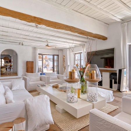 living room of Villa Titania in Mykonos