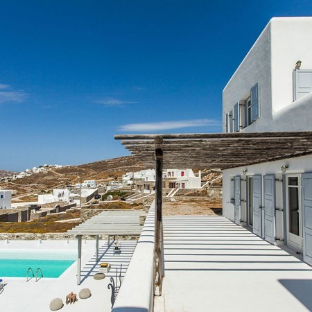 shaded pergola at zillah villa mykonos