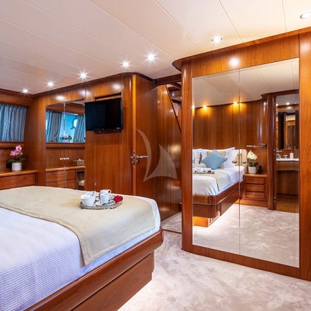 one of the yacht's double cabins