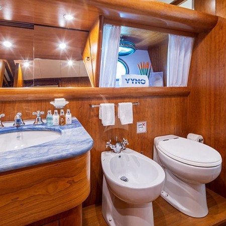 one of the yacht's bathrooms