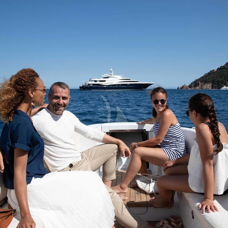 charter guests at wheels yacht