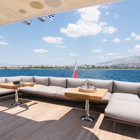 lounge area at Whisper V yacht