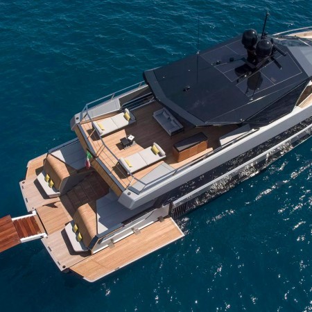 aerial view of Why200 yacht