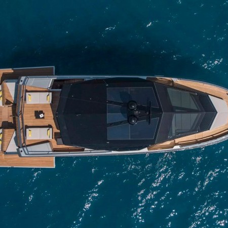 aerial view of Why200 yacht