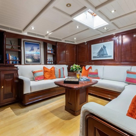 the yacht's interior