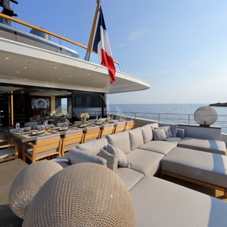 sun deck on board X megayacht