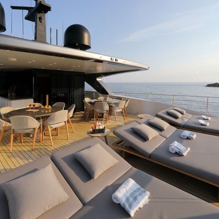 sun deck on board X megayacht