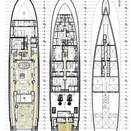 layout of X superyacht