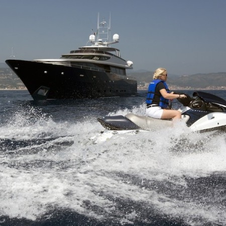 yacht and jet ski cruising