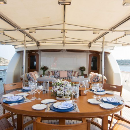 Xasteria sailing yacht alfresco dining