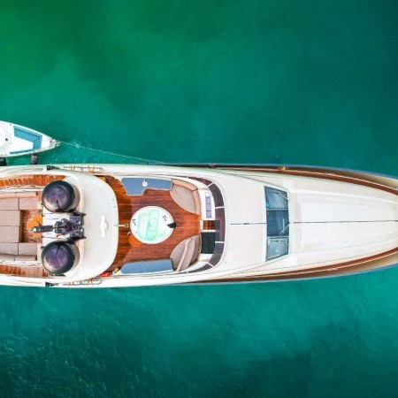 aerial view of YCM yacht