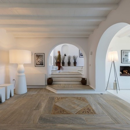 living room of villa Zenya Mykonos