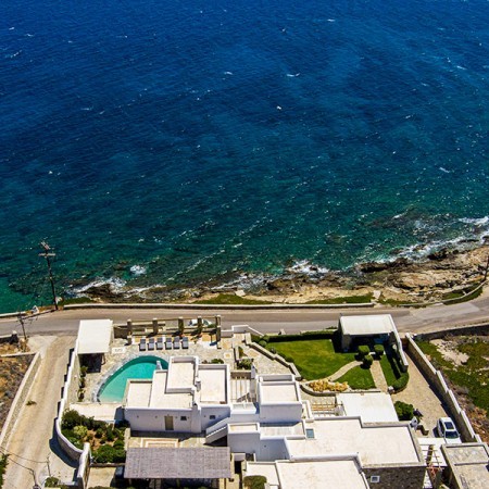 aerial view of Zenya Villa in Mykonos