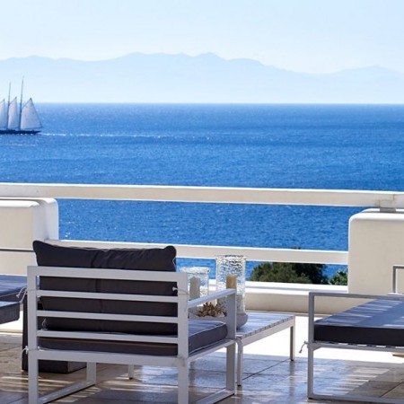 amazing view to the Aegean Sea and Paros island