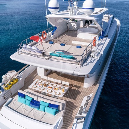 aerial view of the yacht