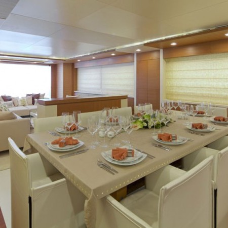 kintaro yacht dining area