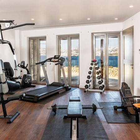 mykonos villa with private gym