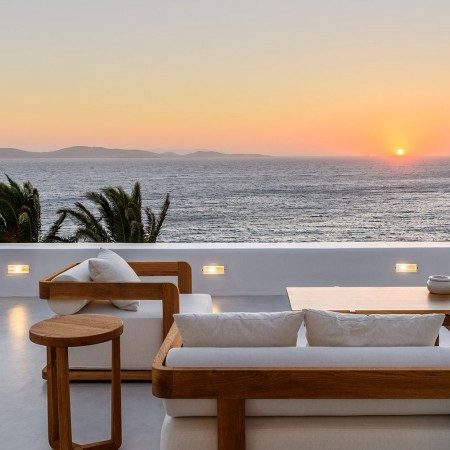 sunset view from the villa's exterior