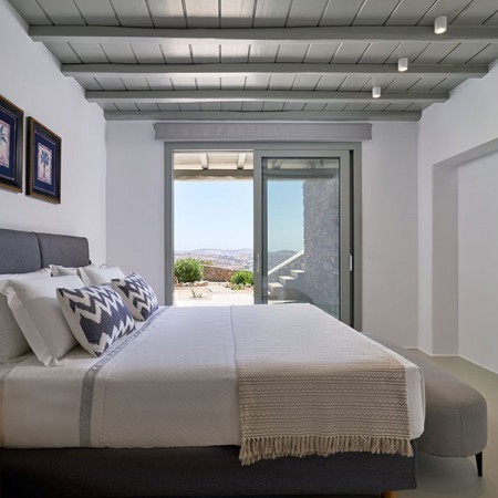 luxurious bedroom at ma villa Palatine, Mykonos