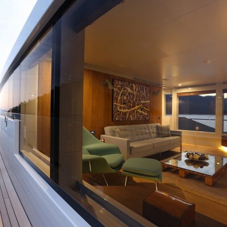 the yacht's interior