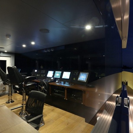 the yacht's interior