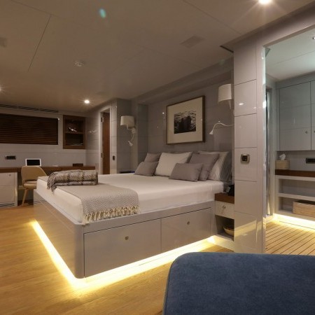 Only Now superyacht cabin