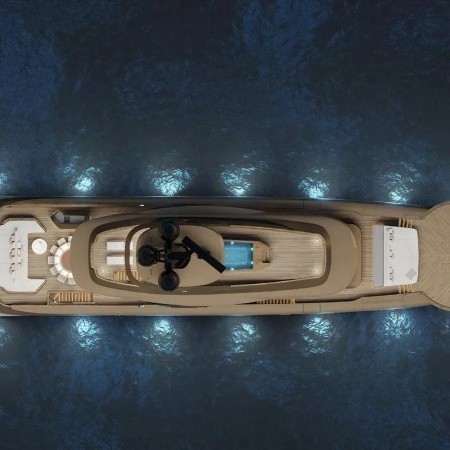 Raja yacht aerial view