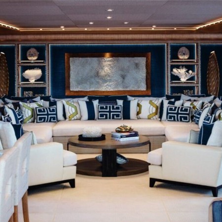 the yacht's interior