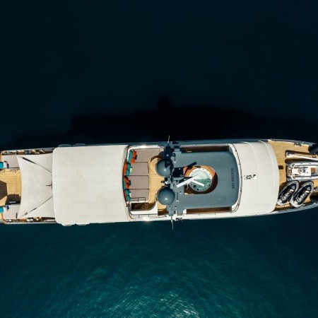 aerial view of Zulu yacht