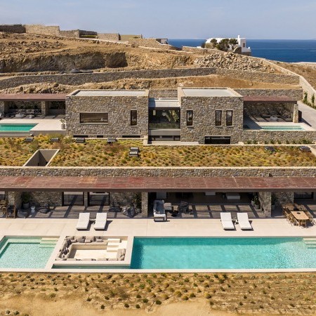 aerial view of Adagio Villa in Mykonos