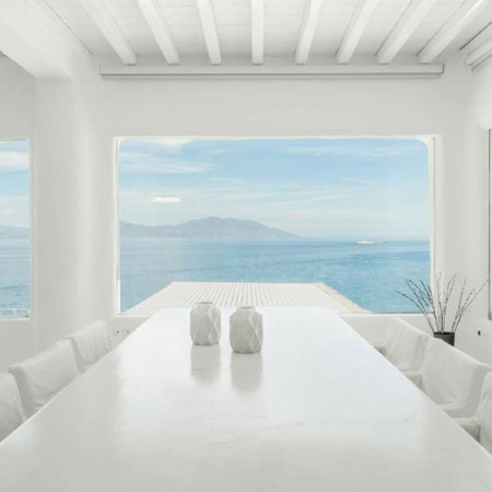 dining area with sea view