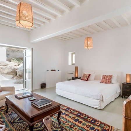 double bedroom at villa Selene Mykonos