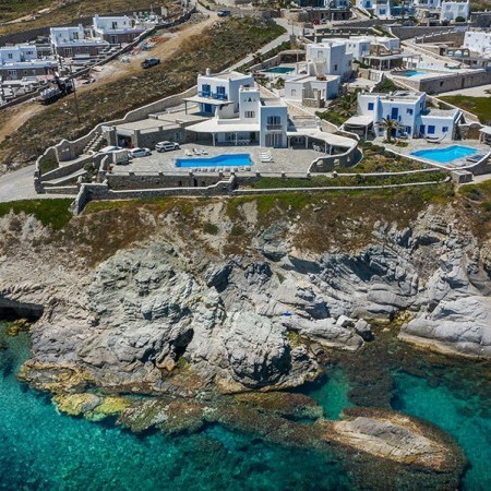 aerial view of villa Chrissi Mykonos