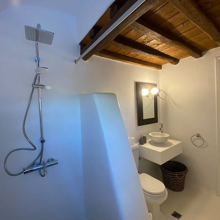 built in bathroom with shower
