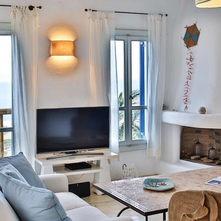 Living room at villa Aretusa in Mykonos