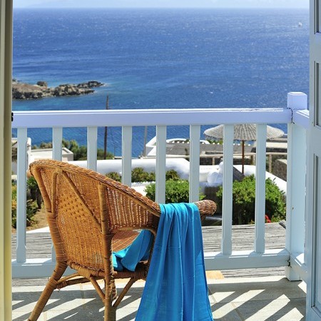 private veranda sea view to Mykonos