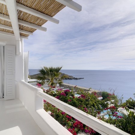 Mykonos Villa for rent balcony with sea view