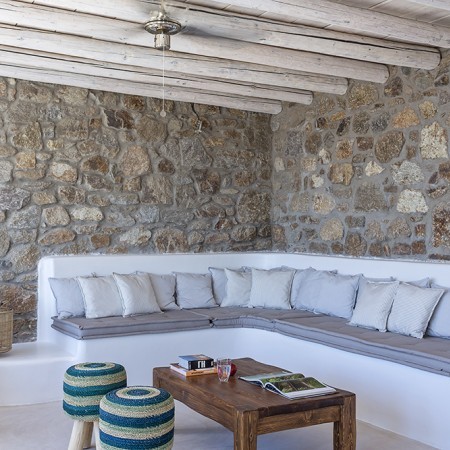 Aegean View Villa mykonos living room