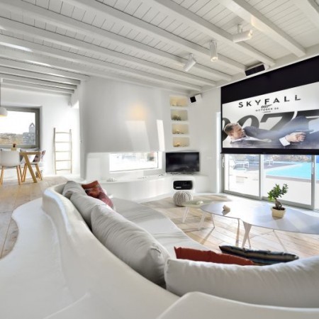 living room with home cinema