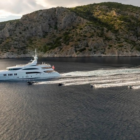 aerial view of O'Mathilde yacht