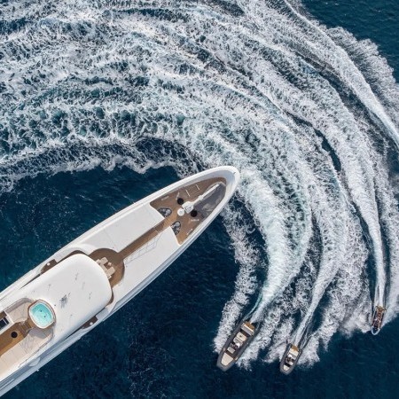 aerial view of O'Mathilde yacht