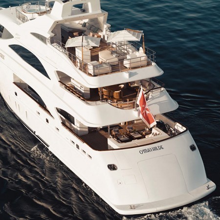 aerial view of O'Mathilde yacht