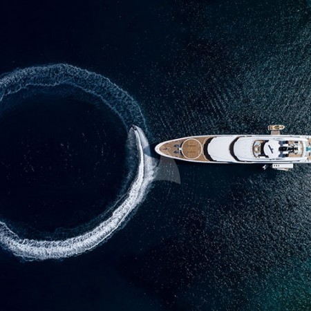 aerial shot of O'pari Yacht