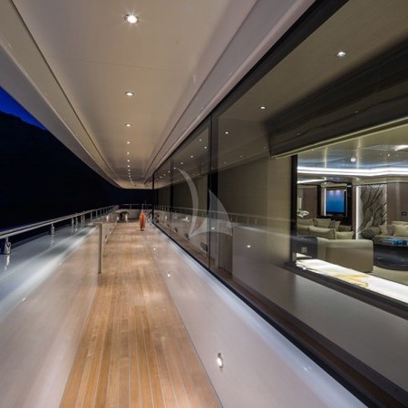 the side of the superyacht