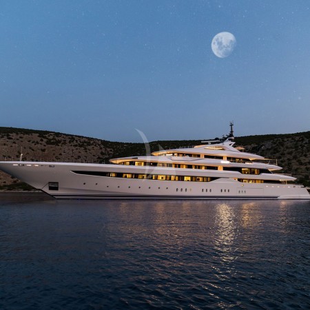 O'pari yacht at night
