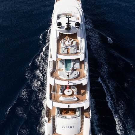 aerial photo of O'pari yacht
